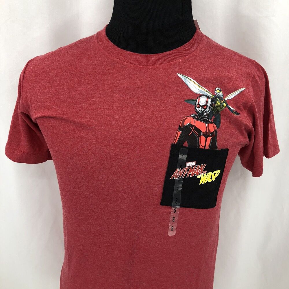 Marvel Antman and the Wasp Red Pocket T Shirt Short Sleeve Small NWT